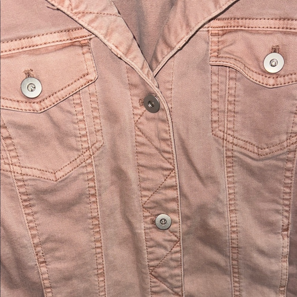 J. Jill Dusty Pink Stretch Denim Jacket - Picture 5 of 5